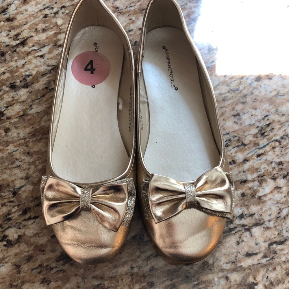 Size four rampage gold shoes